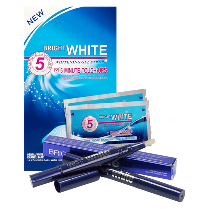 Paski wybielające BRIGHT WHITE 5 MINUTE TOUCH UPS - 28 szt + BRIGHT WHITE Whitening Pen
