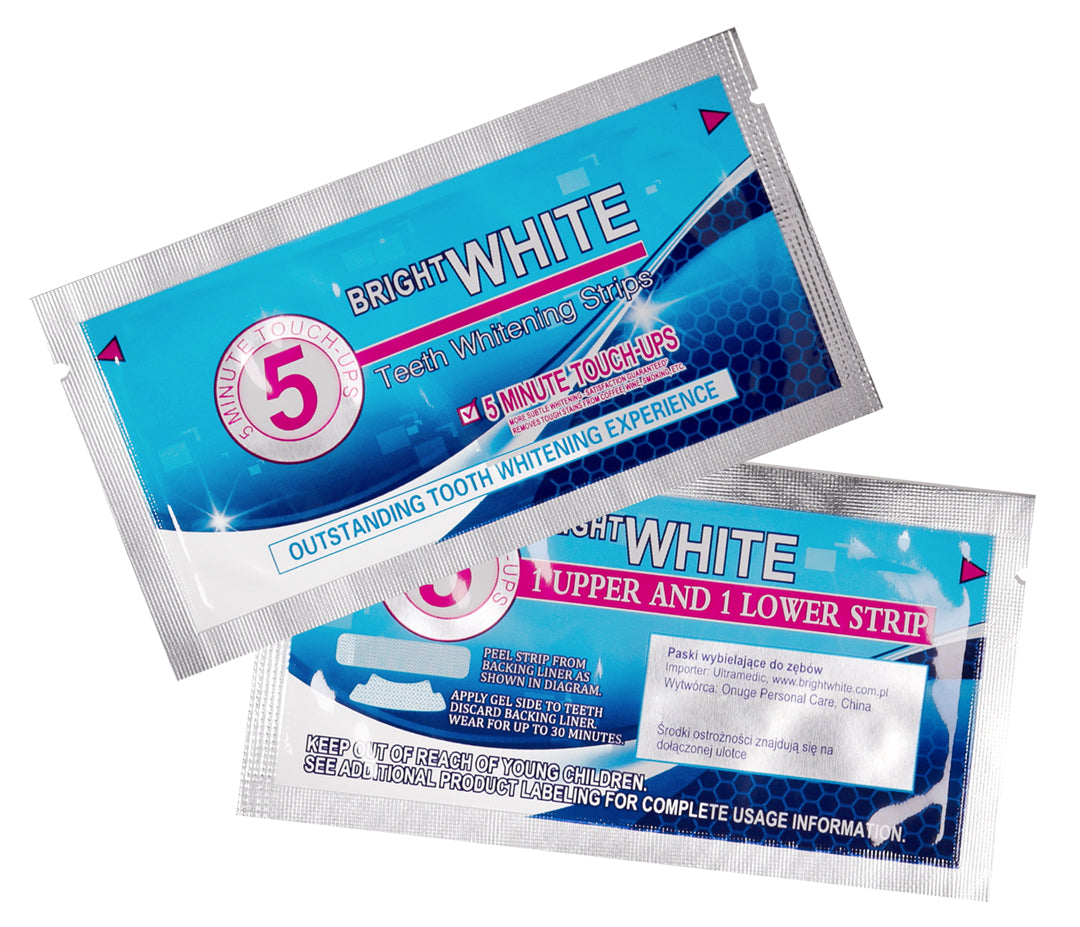 Paski wybielające BRIGHT WHITE 5 MINUTE TOUCH UPS - 28 szt + BRIGHT WHITE Whitening Pen